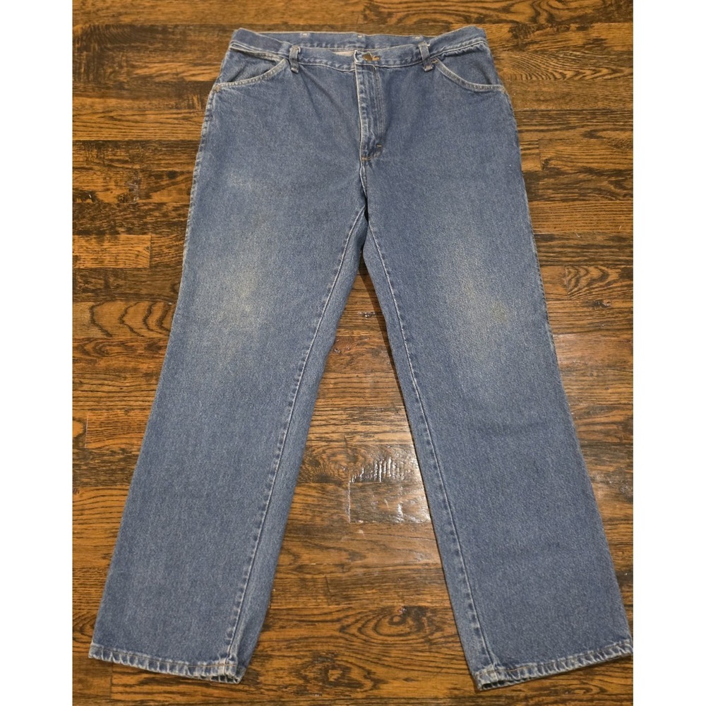 Red Kap Men's Size 36x32 Blue Denim‎ Mid Rise Dark Straight Work Wear Jeans